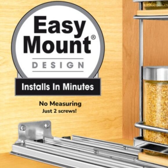 New Spice Rack - LYNK Elite 4 1/4" 2-Tier Pull Out Spice Rack Organizer - Picture 4 of 7